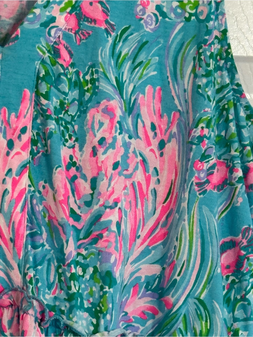 Lilly Pulitzer Amalfi Swing Dress Blue/green and Pink Medium - Picture 5 of 9